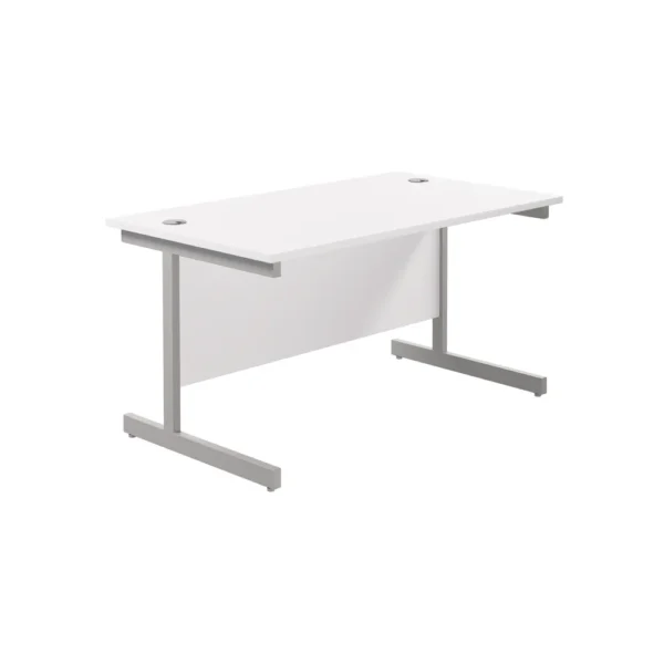 KF801033 - Jemini Single Rectangular Desk 1200x800x730mm White/Silver